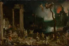 Aeneas and the Cumaean Sibyl in the Underworld, around 1604. Creator: Jan Brueghel the Elder