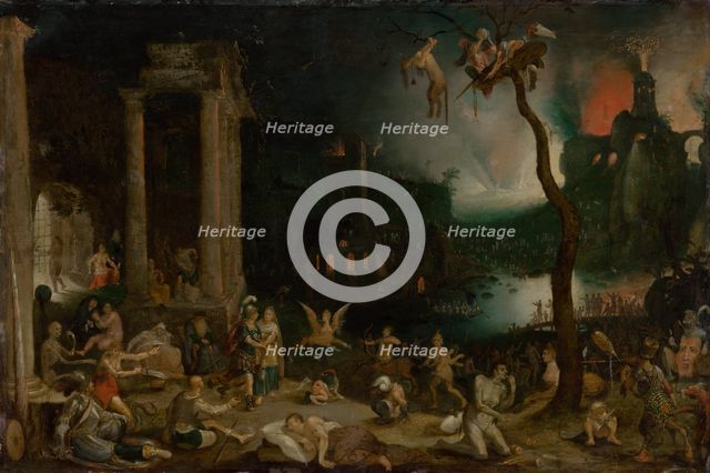 Aeneas and the Cumaean Sibyl in the Underworld, around 1604. Creator: Jan Brueghel the Elder.