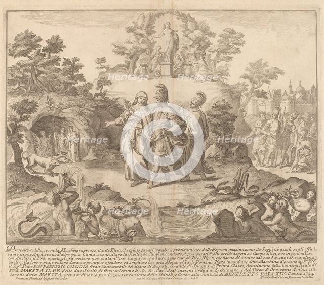 Aeneas and the Cumean Sybil, for the "Chinea" Festival, 1744. Creator: M Sorello.