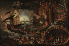 Aeneas and the Sibyl in the Underworld, Early 17th century. Creator: Swanenburgh, Jacob Isaacszoon van (1571-1638)