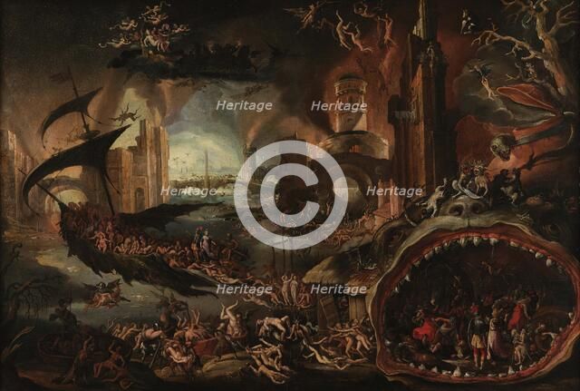 Aeneas and the Sibyl in the Underworld, Early 17th century. Creator: Swanenburgh, Jacob Isaacszoon van (1571-1638).
