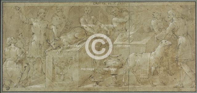 Aeneas and His Companions Preparing Animals for Sacrifice, n.d. Creator: Avanzino Nucci.