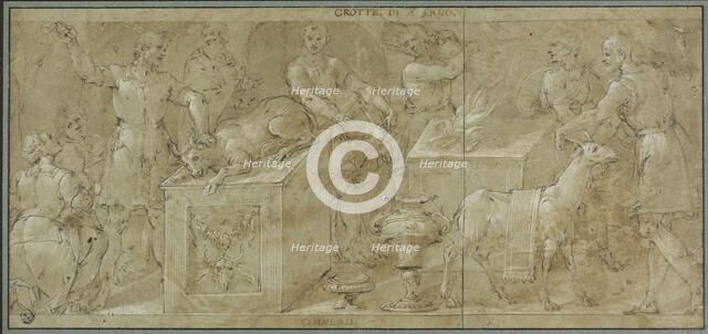 Aeneas and His Companions Preparing Animals for Sacrifice, n.d. Creator: Avanzino Nucci.