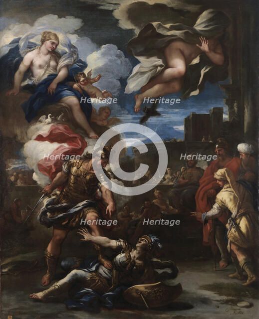 Aeneas defeats Turnus, 1688. Artist: Giordano, Luca (1632-1705)