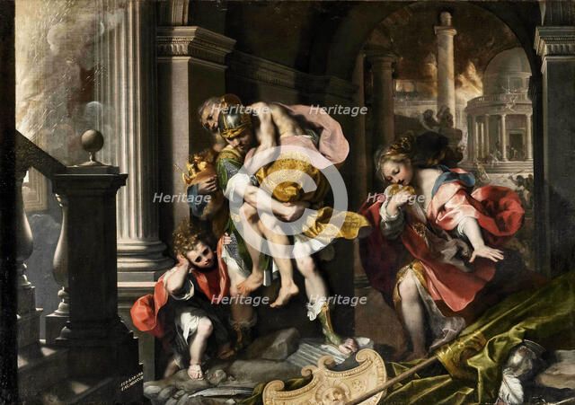 Aeneas Fleeing Troy, 1598. Creator: Barocci; Federigo (1528-1612).