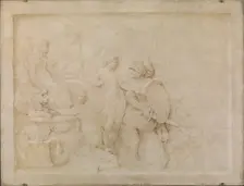 Aeneas is hindered by Venus in his revenge against Helena...1794. Creator: Carl Gustaf Pilo