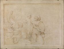 Aeneas is hindered by Venus in his revenge against Helena...1794. Creator: Carl Gustaf Pilo