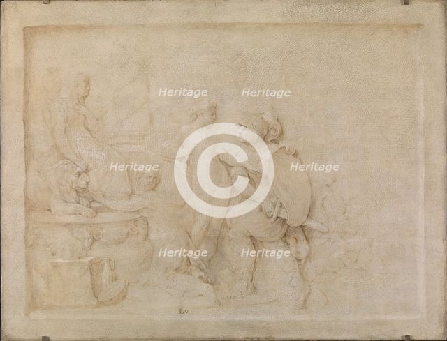 Aeneas is hindered by Venus in his revenge against Helena...1794. Creator: Carl Gustaf Pilo.