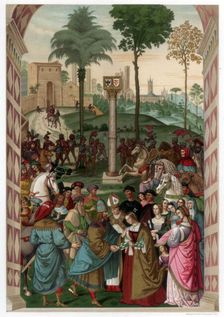 Aeneas Piccolomini Introduces Eleonora of Portugal to Frederick III 1502-1508, (1870). Artist: Franz Kellerhoven