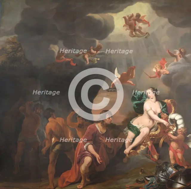Aeneas Receiving a New Set of Armour from Venus, 1660-1663. Creator: Ferdinand Bol.
