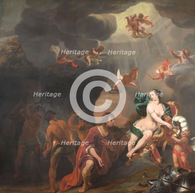 Aeneas Receiving a New Set of Armour from Venus, 1660-1663. Creator: Ferdinand Bol.