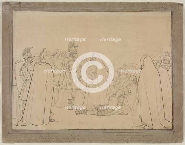 Aeneas Shown the Body of Pallas from Virgil's "Aeneid", 1843. Creator: John Everett Millais (British, 1829-1896).