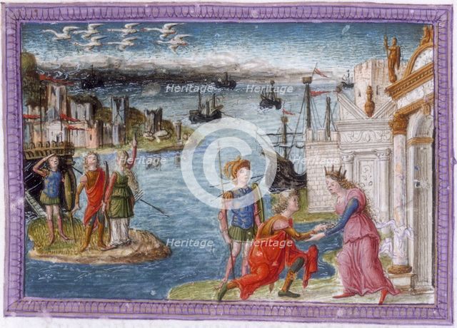 Aeneas welcomed at Carthage by Dido, c1497-c1499. Creator: Unknown.