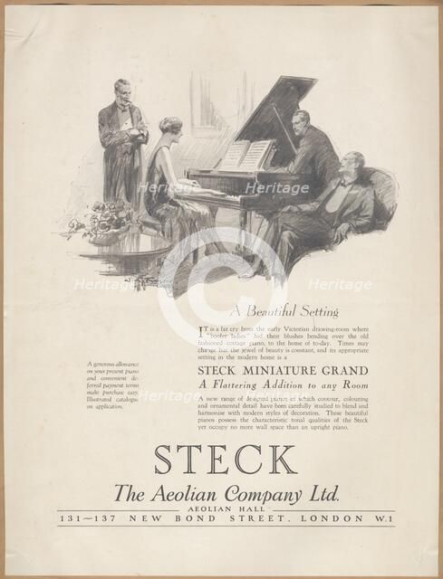 Aeolian Company Pianolas, 1920s. Artist: Wilfred Fryer