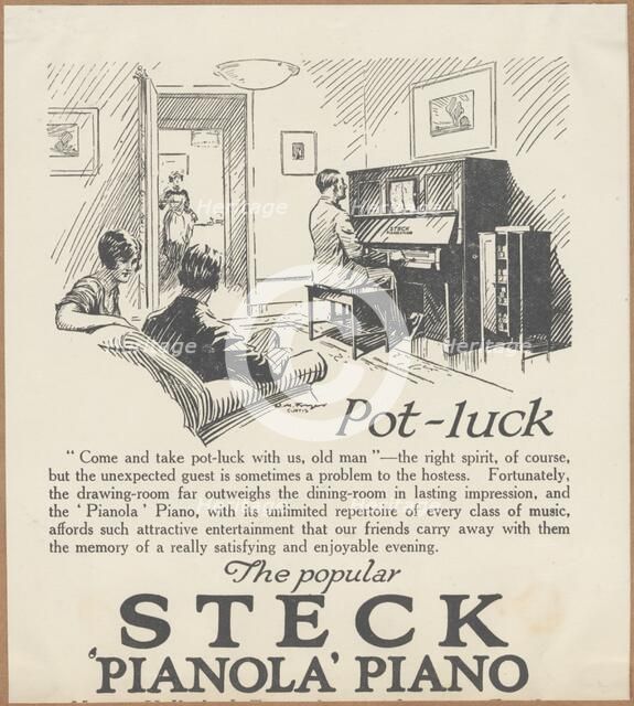 Aeolian Company Pianolas, 1920s. Artist: Wilfred Fryer