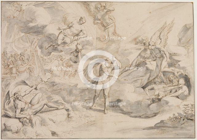 Aeolus Obeying Juno's Command to Create a Storm, c.between 1683 and 1684. Creator: Raymond Lafage.