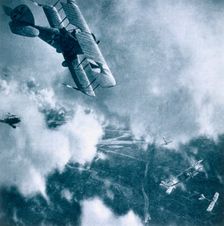Aerial combat on the Western Front, World War I, 1914-1918. Creator: Unknown