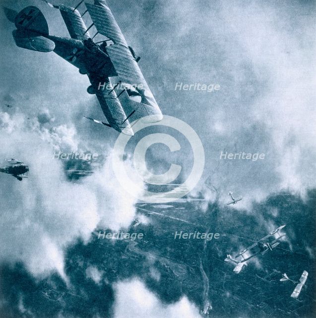 Aerial combat on the Western Front, World War I, 1914-1918. Creator: Unknown.