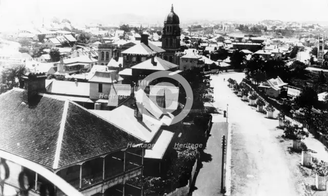 Aerial photo of Wickham Terrace, c1896. Creator: Poul C Poulsen.