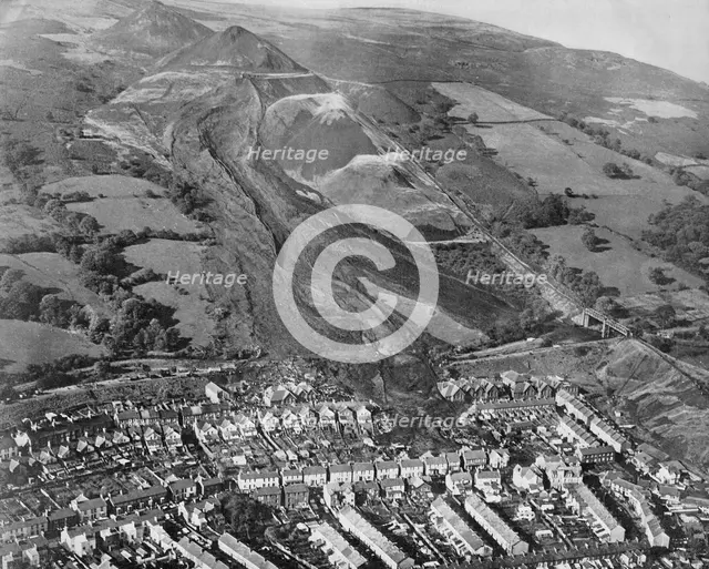 Aerial photograph from the East on the day of the disaster, 21 October 1966.  Creator: Unknown.