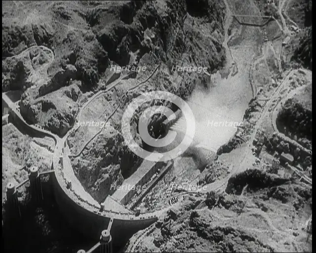 Aerial Shot of the Boulder Dam, 1936. Creator: British Pathe Ltd.