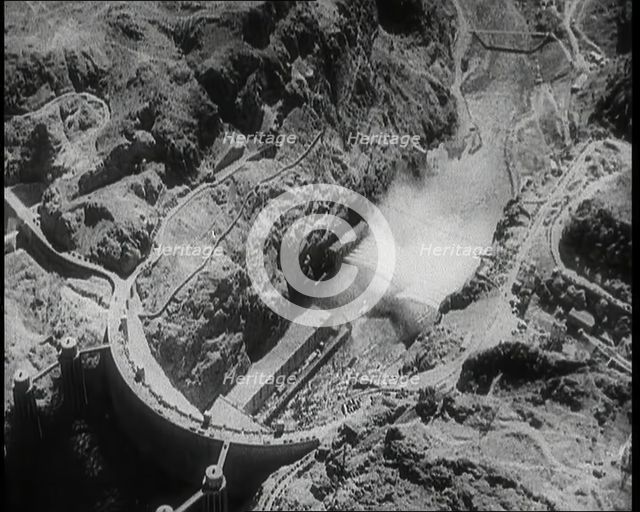 Aerial Shot of the Boulder Dam, 1936. Creator: British Pathe Ltd.