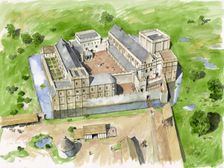 Aerial view from the south, Wolvesey Castle, Old Bishop's Palace, c1170, (c2000s). Creator: Liam Wales