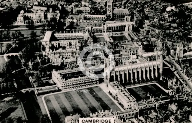 Aerial view of Cambridge, 1939. Artist: Unknown