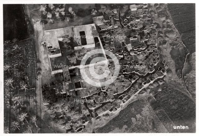 Aerial view of a village, Egypt, 1931 (1933). Artist: Unknown