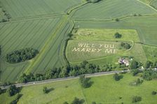 Aerial view of a Will You Marry Me message, Bedfordshire, c2010s(?). Artist: Damian Grady