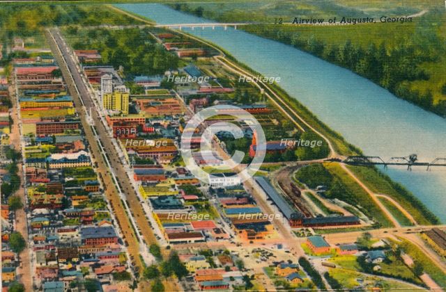 Aerial view of Augusta, Georgia, 1943. Artist: Unknown