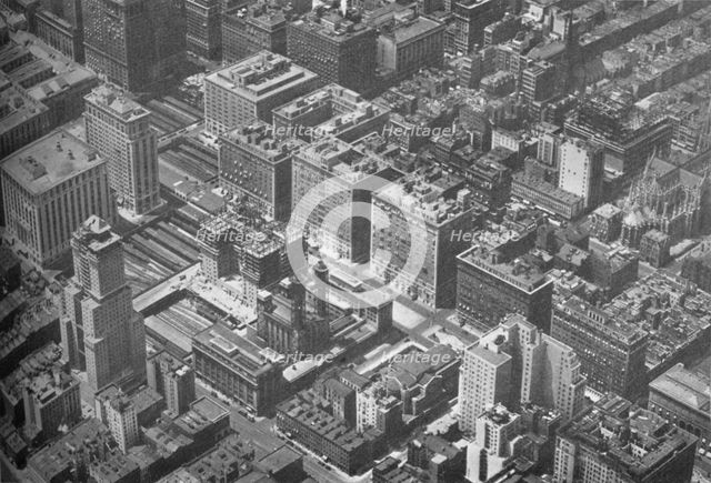 Aerial view of Grand Central District, New York City, showing the Shelton Hotel, 1926. Artist: Unknown.