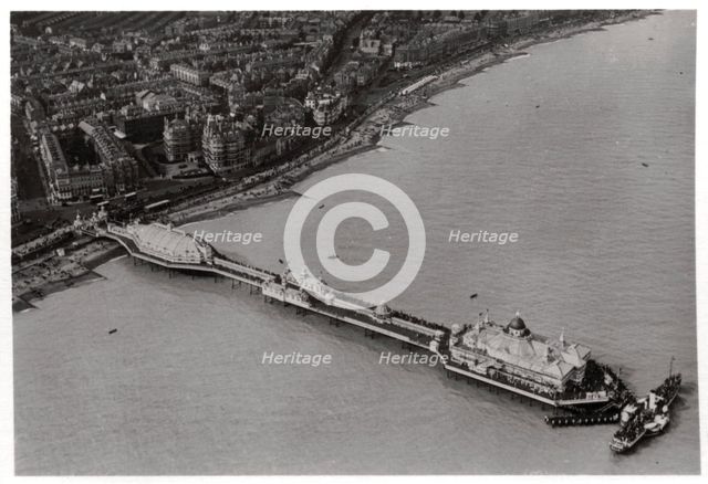 Aerial view of Eastbourne, Sussex, from a Zeppelin, 1931 (1933). Artist: Unknown