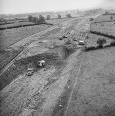 Aerial view of excavation work for the construction of the London to Yorkshire Motorway (M1), 1958. Creator: John Laing plc