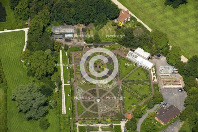Aerial view of formal gardens at Sutton Park, Surrey, 2014. Artist: Damian Grady.