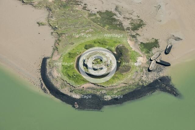 Aerial view of Fort Darnet, River Medway, Kent, c2010s(?). Artist: Damian Grady.