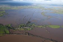 Aerial view of flooding around East Lyng, Somerset Levels, January, 2014. Artist: Damian Grady