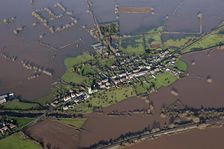 Aerial view of flooding around East Lyng, Somerset Levels, January, 2014. Artist: Damian Grady