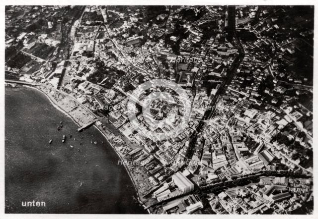 Aerial view of Funchal, Madeira, from a Zeppelin, 1928 (1933). Artist: Unknown