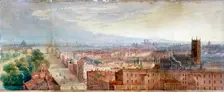 Aerial view of Knightsbridge, London, c1845. Artist: George Robert Vawser