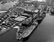 Aerial view of Kockums shipyard, Malmö, Sweden, 1963. Creator: Unknown