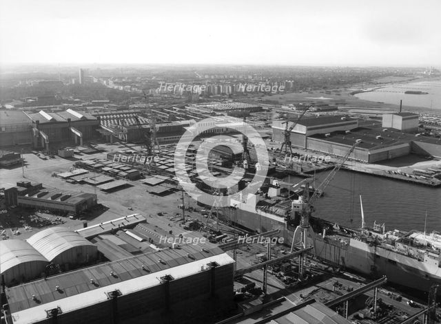 Aerial view of Kockums shipyard, Malmö, Sweden, 1981. Creator: Unknown.