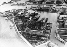 Aerial view of Kockums shipyard, Malmö, Sweden, 1930. Creator: Unknown