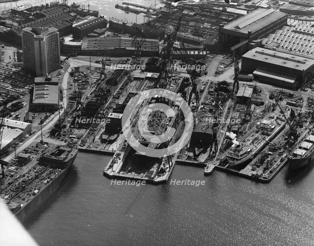 Aerial view of Kockums shipyard, Malmö, Sweden, 20th century. Creator: Unknown.