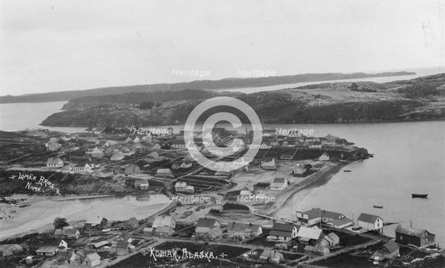 Aerial view of Kodiak, between c1900 and c1930. Creator: Lomen Brothers.