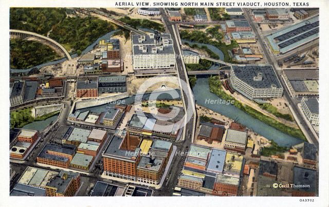 Aerial view of Houston, Texas, USA, 1930. Artist: Unknown