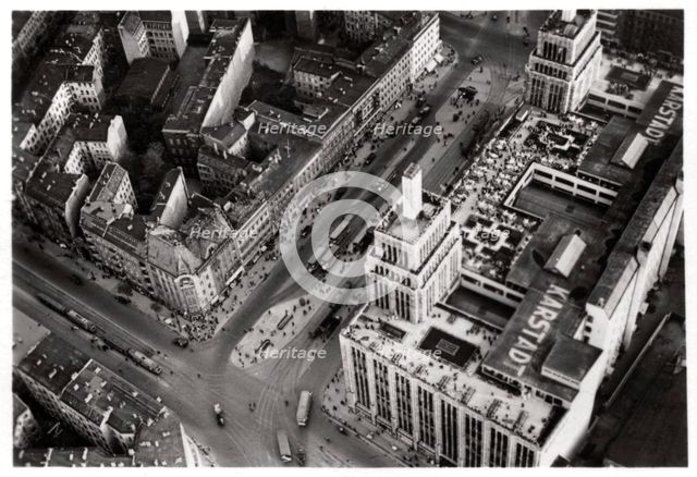 Aerial view of Hermannplatz, Berlin Neukoelln, Germany, from a Zeppelin, c1931 (1933). Artist: Unknown