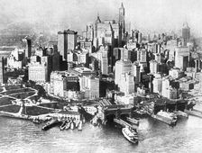 Aerial view of Lower New York, USA, 1926