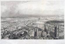 Aerial view of London, 1850. Artist: A Appert