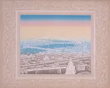 Aerial view of London showing Waterloo Bridge and Blackfriars Bridge, c1845. Artist: Kronheim & Co